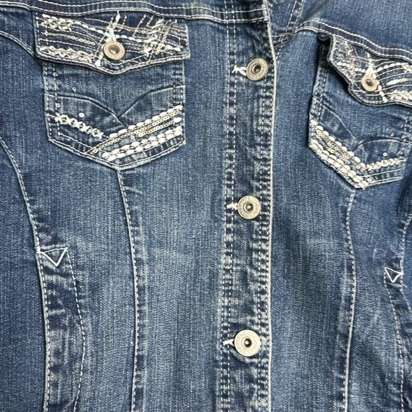 RHYTHM‎ IN BLUE JEAN JACKET with bling Size 1X - Picture 3 of 7
